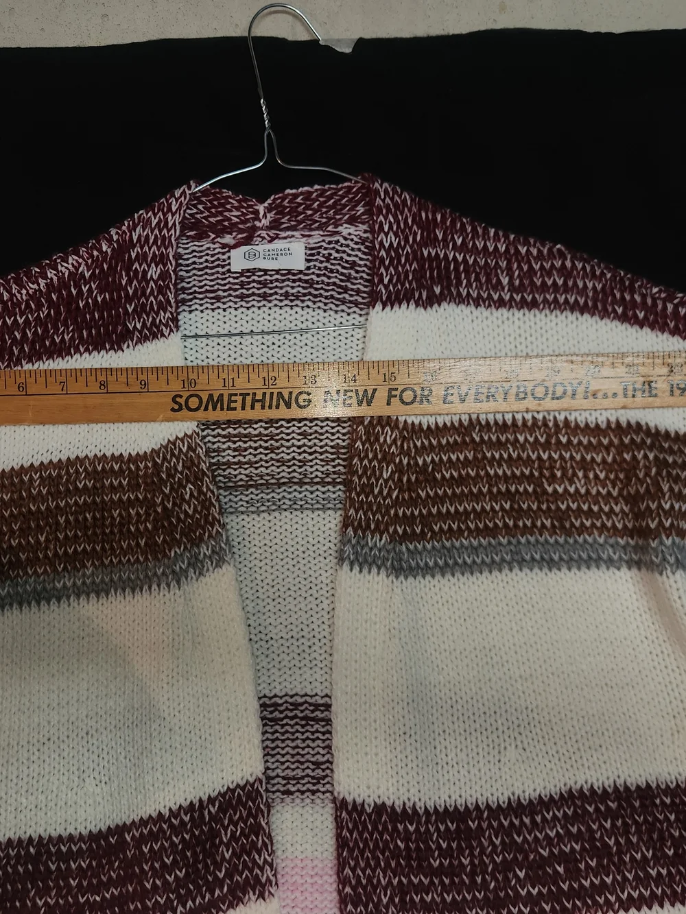 Striped Open-Front Women's Cardigan Sweater - White, Pink, Burgundy, Brown